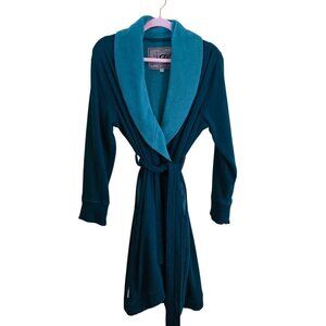 UGG Duffield Plush Soft Fleece Robe Teal Cotton Blend Wrap Pocket Robe Size XL